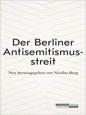 cover image of Der Berliner Antisemitismusstreit